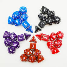 7PCS/SET Solid Color  Dice 10 Kinds Option Sculpture Digital Dice Set Game Accessories 2024 - buy cheap