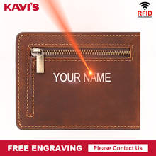 KAVIS Quality Men's Wallet Genuine Leather Slim Wallet Business Short Wallets Zipper Pouch Small Coin Purse Money Bag Portomonee 2024 - buy cheap