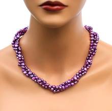 Уникальный Магазин бижутерии из жемчуга фиолетового цвета ожерелье из натурального пресноводного жемчуга в стиле барокко очаровательный подарок для женщин ювелирные изделия 2024 - купить недорого