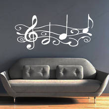 Notas musicais de vinil para parede, adesivos musicais para decoração caseira quarto arte mural de garotas presente removível wallpoof cx1707 2024 - compre barato