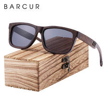 Солнцезащитные очки BARCUR, черные, бамбуковые, модные, спортивные, поляризационные, UV400 2024 - купить недорого