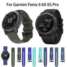 Pulseira para relógio garmin fenix, 26, 22, 20mm, 6s, 6, 6x, pro 5, partes plus, 3, hr, liberação rápida, silicone, fácil ajuste 2024 - compre barato