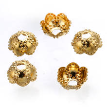 Gorro de cuentas de flor de Latón chapado en oro para manualidades, accesorios para pulseras y collares, 6mm, 50 Uds. 2024 - compra barato