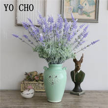 Yo cho arranjo de flores artificiais, 3 garfos, lavanda falsa, arranjo de flores para decoração de festa de casa, mini buquê, material de planejador de casamento, diy 2024 - compre barato