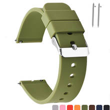 Beafiry pulseira de relógio de liberação rápida, 18mm 20mm 22mm, pulseira de borracha de silicone, marrom laranja preto, à prova d'água para homens e mulheres 2024 - compre barato