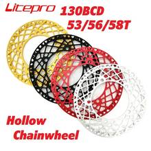 Litepro 130BCD Hollow Spider Chainwheel 53T 56T 58T Aluminum Alloy CNC Folding Bike Chainring Protective Cover Chain Wheel 2024 - buy cheap