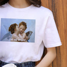 Camiseta de Ángel Kawaii Harajuku para mujer, remera de estilo coreano Ullzang Vintage de ángeles, camiseta de estética Grunge de los años 90, camiseta divertida para mujer 2024 - compra barato