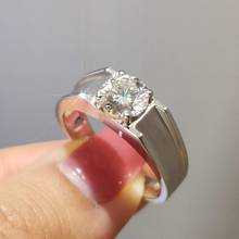 Luxury 18K white gold ring moissanite men ring excellent cut Engagement&Wedding Jewellery 1ct D color 2024 - buy cheap