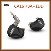 CCA CA16 In Ear Monitors Earphones 7BA 1DD Hybrid Drivers Wired Earphones HIFI Noise Isolating IEM Earbuds for CCA C16 C12 KZ 2024 - buy cheap