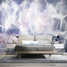 Photo Wallpaper 3D Fashion Watercolor Feather Murals Nordic Style Living Room Bedroom Home Decor Wall Painting Waterproof Poster 2024 - buy cheap