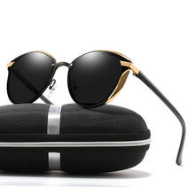 HDSUNFLY New 2019 Women Sunglasses Polarized Coating Mirror Driver Rimless Eyewear Round Rays Sun Glasses for Women Luxury Brand 2024 - buy cheap