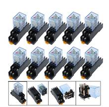 10set/lot MY2NJ  Coil DPDT Electromagnetic Power Relay with Socket Base, 8 Pin  AC 220V  AC 12V  AC 24V  AC 36V  AC 380V 2024 - buy cheap