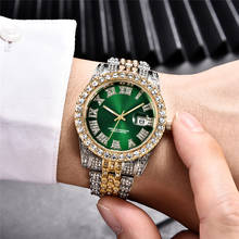Часы наручные мужские с бриллиантами, брендовые Роскошные модные кварцевые в стиле хип-хоп, с датой, Прямая поставка 2024 - купить недорого