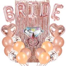 Balões laminados de alumínio em ouro rosado, balão em letras para decoração de chá de noiva, casamento, noivado ou festa de despedida de solteiros, 1 conjunto 2024 - compre barato