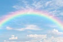 Красивый классический Виниловый фон для фотостудии с изображением радуги, голубого неба, белых облаков, 7X5 футов, 220 см X 150 см 2024 - купить недорого