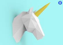 El modelo de papel de pared 3D de unicornio DIY, decoración moldeada A mano, adornos, juguetes que representan un Origami geométrico tridimensional 2024 - compra barato