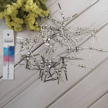 Camal alfinetes de gravata 33mm, pinos de cristal banhados a metal, com conectores, peças de lustre em forma de borboleta, 100 peças 2024 - compre barato