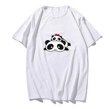 Harajuku kawaii amantes dos desenhos animados panda engraçado impressão homem camiseta das mulheres camisa de verão roupas de topo streetwear ropa mujer 2024 - compre barato