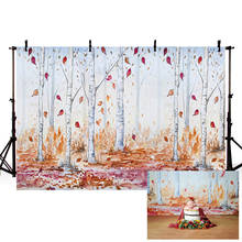 Mehofond-pintura para fundo de outono, floresta, folhas vermelhas, chá de bebê, decoração, fotografia, estúdio de foto, adereço de fotochamada 2024 - compre barato