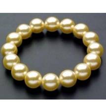 Free shipping  new hot Wonderful South 10mm Yellow Sea Shell Pearl Bracelet AAA 7.5" 2024 - buy cheap