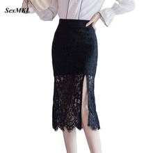 Faldas Mujer Moda 2022 Fashion Sexy Black Skirts Womens Jupe Femme Korean Style Clothes Bodycon Office Lace Skirts Oversized 2024 - buy cheap