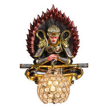 Creative living room bedroom bedside aisle Zen Monkey King three dimensional decorative wall lamp 2024 - buy cheap