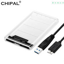 CHIPAL 2.5'' HDD Case SATA to USB 3.0 External Hard Disk Drive 5Gbps 2TB Transparent SSD Enclosure Box Support UASP HD Case 2024 - buy cheap