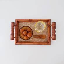 Vintage Food Tray Dessert Serving Plate Japan Style Wood Bamboo Breakfast Plates Cake Fruit Home Table Decor 2024 - buy cheap