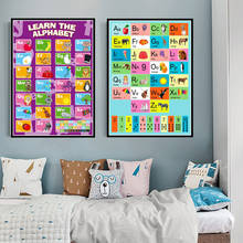 Nursery Funny Alphabet Learning Posters Cartoon Animals Canvas Paintings Print Chart Wall Art Picture For Children Room Decor 2024 - buy cheap