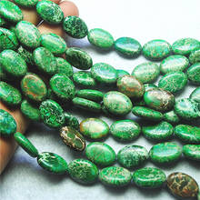 22PCS Nature Green Imperial Jasper Semi Precious Stone Gemstong String Oval Shape 13X18MM For Women Bracelets Making Accessories 2024 - buy cheap
