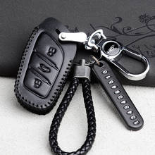 Leather car keychain car key case cover For MG ZS EV EZS HS EHS 2020 2019 Key Cover Car Key Protection Case Key Holder Set Fob 2024 - buy cheap