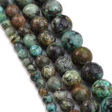 4 6 8 10 12mm pedra natural de turquesa africana redonda, contas soltas para fazer jóias, acessórios para colar pulseira faça você mesmo 2024 - compre barato