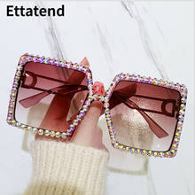 Brand Designer Square Fashion Sunglasses Women 2021 Luxury Rhinestone Sun Glasses Summer Shades Oversized Eyeglasses Female 2024 - buy cheap