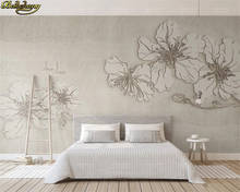 beibehang Custom wall paper mural 3d embossed flower beige texture simple TV background wall papel de parede 3d wallpaper 2024 - buy cheap