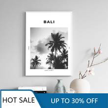 Дорожная Настенная картина с Бали, черно-белая фотография, постеры на холсте, печать, координаты, Canggu Ubud, пальма, тропический декор для стен 2024 - купить недорого