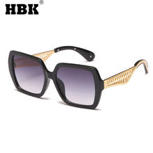 HBK Vintage Square Sunglasses New Black Shades For Women Men Oversized Gradient Lens Unique Gold Frame High Quality Ladies Male 2024 - buy cheap