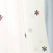 Cortinas transparentes personalizadas con bordado de copos de nieve, gasa de tul blanco transparente para dormitorio, sala de estar, gasa para niños 2024 - compra barato