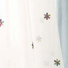 Customized Sheer Curtains with Embroidery Snowflakes Transparent White Tulle Voile Curtains for Bedroom Living Room Gauze Kids 2024 - buy cheap