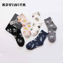 Women's Cotton Thickening Leaves socks for women ladie plant flower girl Breathable Warm Casual Short Sock female women Art sox 2024 - buy cheap