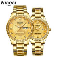 NIBOSI Lover watches Gold Men Lady Top Brand Luxury Quartz Watch Lover Wristwatch 2020 Fashion Dress Clock Relogio Masculino 2024 - buy cheap