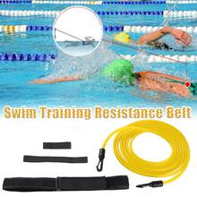 Treinamento de resistência para natação ajustável, 4m, cinto elástico, exercitador de segurança para piscina, tubos de látex, corda de treinamento de natação 2024 - compre barato
