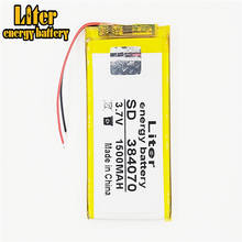 3.7V 384070 1500mah Li-ion Polymer battery for 3.7V 1500MAH 384070 PLUG MP3 MP4 MP5 GPS polymer rechargeable battery 2024 - buy cheap