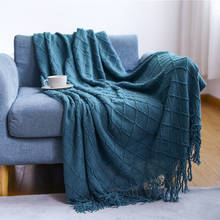Inya europa xadrez malha ar condicionado cobertura nap cobertor confortável quente borla nordic cor sólida cobertores para camas sofá coral 2024 - compre barato