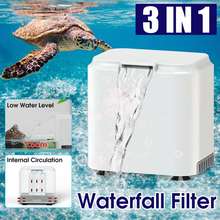 3 в 1 фильтр для воды для аквариума, фильтр для аквариума, мини-бак для черепахи, низкий уровень воды, внутренняя циркуляция, насос для водопада 2024 - купить недорого