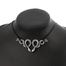 Ожерелье-чокер с двойным змеиным плетением в готическом стиле 2024 - купить недорого