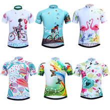 Camiseta feminina para ciclismo, blusa de manga curta com estampa sublimática, secagem rápida, roupa para bicicleta mtb 2024 - compre barato