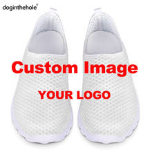 Doginthhole sapato feminino casual de malha com cadarço, sapato impermeável com design personalizado para mulheres, calçados de verão 2024 - compre barato