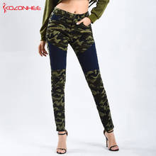 Jeans plus size camuflado feminino, jeans elástico de moda plus size para mulheres #45 2024 - compre barato