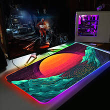 Retrowave RGB Gaming Mouse Pad Muti-Size 14 Colors Luminous Computer Desktop LED Light Gaming Keyboard pad Colorful Desk Mat 2024 - buy cheap