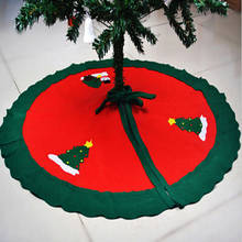 1Pc 90x90cm Christmas Tree Skirt Santa Claus Snowman Non-woven Fabric Tree Skirt New Year Decor Christmas Decoration For Home 2024 - buy cheap